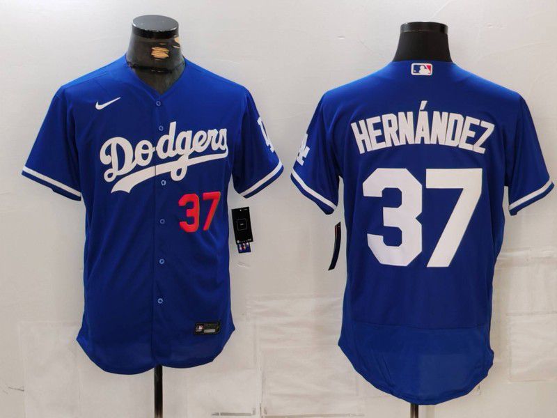 Men Los Angeles Dodgers #37 Hernandez Blue Nike Elite 2024 MLB Jersey style 7262->los angeles dodgers->MLB Jersey